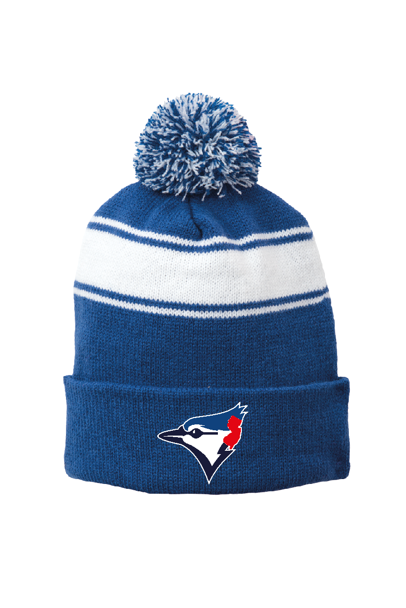 NJ Blue Jays Pom Pom Stripe Beanie